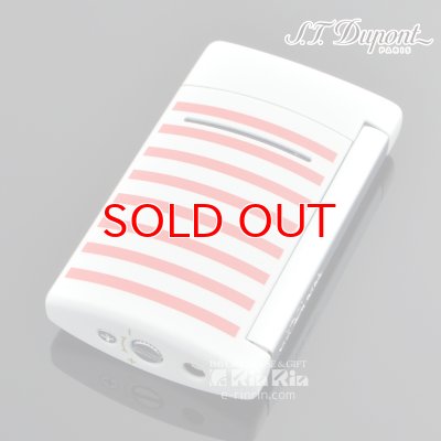 画像3: デュポン 10108 ミニ・ジェット(X・tend mini) Minijet ボーダーコレクション ホワイトラッカー レッドストライプ デュポンライター (Dupont) ターボライター 【】