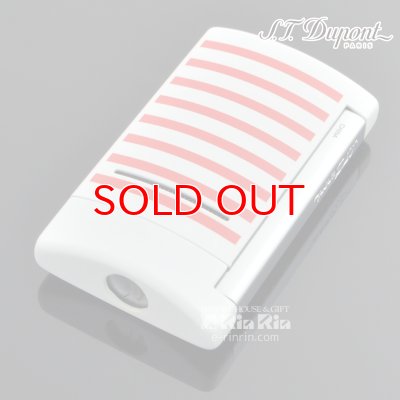 画像4: デュポン 10108 ミニ・ジェット(X・tend mini) Minijet ボーダーコレクション ホワイトラッカー レッドストライプ デュポンライター (Dupont) ターボライター 【】