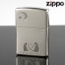 画像1: 【m】ZIPPO 2cat-2 シルバーサテーナ・エッチング  ( zippo ジッポー )　オイルライター 【】 (1)