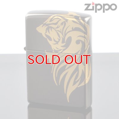 画像1: 【m】Zippo ジッポライター 3d-tiger-gd 立体3D タイガーGD ３面金メッキ連続盛り上げ加工 【】