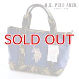 US POLO ASSN 586922 USPA-1862 Navy Camouflage2 コットン　トートバッグ
