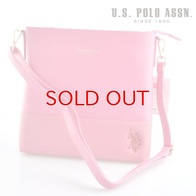 画像1: US POLO ASSN 589556 USPA-1904 pink　サフィアノ　ショルダーバッグ