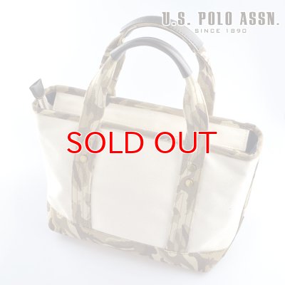 画像4: US POLO ASSN 629800 USPA-1862 white Beige Camouflage2　コットン　トートバッグ