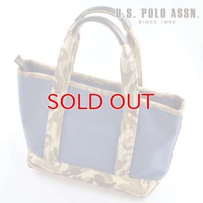 画像4: US POLO ASSN 629801 USPA-1862 Navy Beige Camouflage2 コットン　トートバッグ
