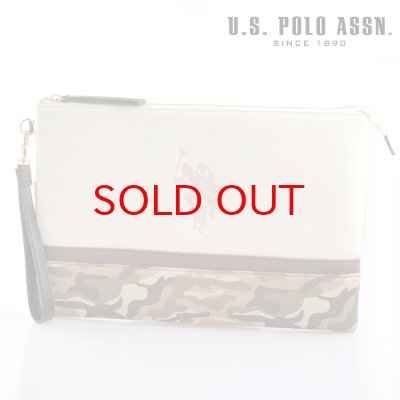 画像1: US POLO ASSN 679733 USPA-1872 white beige camouflage2 ソリッドクラッチバッグ