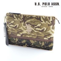 US POLO ASSN 679738 USPA-1872 Beige camouflage camouflage2ソリッドクラッチバッグ