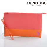 US POLO ASSN 686582 USPA-1903 pink orange サフィアノ クラッチバッグ