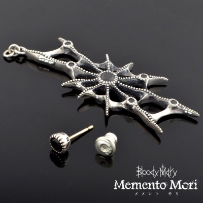 画像5: Aranea アラネア（蜘蛛） ブラックスピネル ピアス(Right 右耳用) Memento Mori Collection BloodyMary [ブラッディマリー] bme1231l-bsp