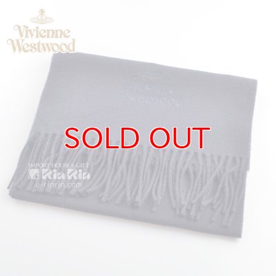 画像1: Vivienne Westwood ヴィヴィアンマフラー  m9024c540004 同色ロゴマフラー ダークブルー S60909024  909024 C54 004