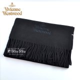 Vivienne Westwood ヴィヴィアンマフラー  m9024c540060 同色ロゴマフラー ブラック  S60909024  909024 C54 060