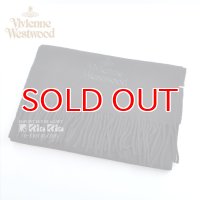 Vivienne Westwood ヴィヴィアンマフラー  m9024c540060 同色ロゴマフラー ブラック  S60909024  909024 C54 060