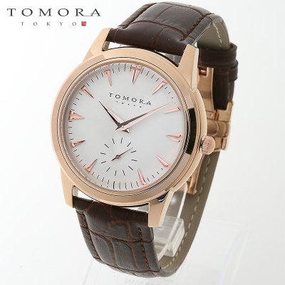 画像1: TOMORA TOKYO t-1602-pgwh 日本製クォーツ スモールセコンド腕時計 T-1602 PGWH