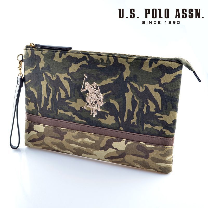 US POLO ASSN 679736 USPA-1872 camouflage Beige camouflage2 ソリッドクラッチバッグ