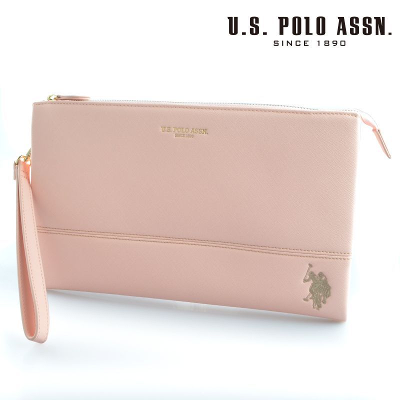 US POLO ASSN 682090 USPA-1903 ライトピンク Light Pink サフィアノ クラッチバッグ