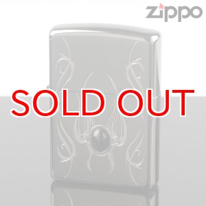 画像: 【f】ZIPPO 1201s329 BKトライバルストーン　オニキス ジッポー ライター 【】