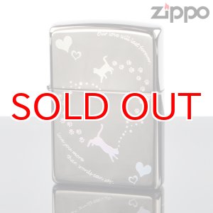 画像: 【f】Zippo ジッポライター 1201s392 ブラックニッケル キャットハートホログラムBK【】