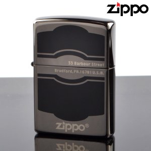 画像: 【f】Zippo ジッポライター 1201s428 BK ラッカー仕上げ BK ニッケル エッチング加工 【】