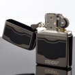 画像2: 【f】Zippo ジッポライター 1201s428 BK ラッカー仕上げ BK ニッケル エッチング加工 【】 (2)