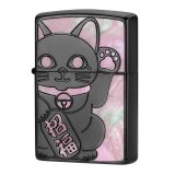 画像: 【f送料無料・新品・正規品】ZIPPO ラッキーキャットBK 両面加工 招き猫 FCZP 1201s686 【】