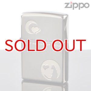 画像: 【m】Zippo ジッポライター 2cat-gm1h キャット＆ムーン ブラック 2CAT-GM1H【】