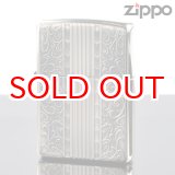 画像: 【m】Zippo ジッポライター 2si-art アラベスク ゴールド 銀メッキいぶし仕上げ彫刻エッチング両面加工 【】