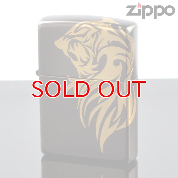 画像1: 【m】Zippo ジッポライター 3d-tiger-gd 立体3D タイガーGD ３面金メッキ連続盛り上げ加工 【】 (1)