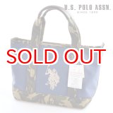 画像: US POLO ASSN 586922 USPA-1862 Navy Camouflage2 コットン　トートバッグ