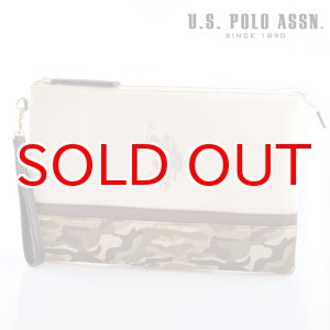 画像: US POLO ASSN 679733 USPA-1872 white beige camouflage2 ソリッドクラッチバッグ