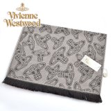 画像: (ヴィヴィアン・ウエストウッド) Vivienne Westwood fp80-0180 ライトグレー LIGHT GREY オーブロゴ入りマフラー 24s32-p80-0180 ヴィヴィアンマフラー