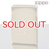 画像: 【m】Zippo ジッポライター zp128320 BUP GEOMETRIC Tc Gold　両面加工・インサイドユニット金色・シリアルNo入り 【】