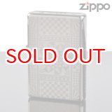 画像: 【m】Zippo ジッポライター zp130171 BUP GEOMETRIC Jet BK　両面加工・インサイドユニット金色・シリアルNo入り 【】