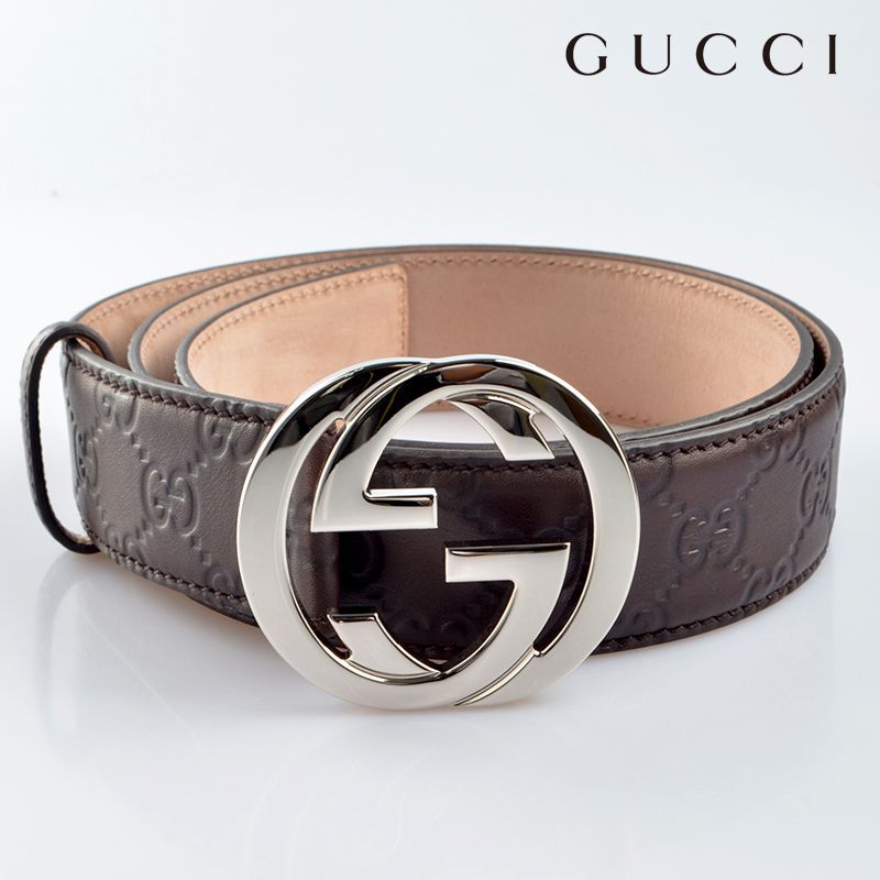 GUCCI メンズ グッチシマソフト ベルト 114984 AA61N ダークブラウン